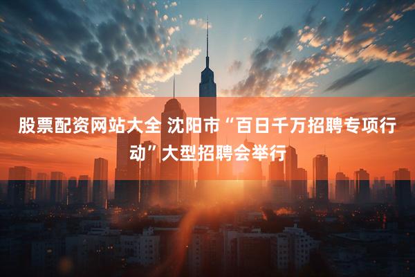 股票配资网站大全 沈阳市“百日千万招聘专项行动”大型招聘会举行